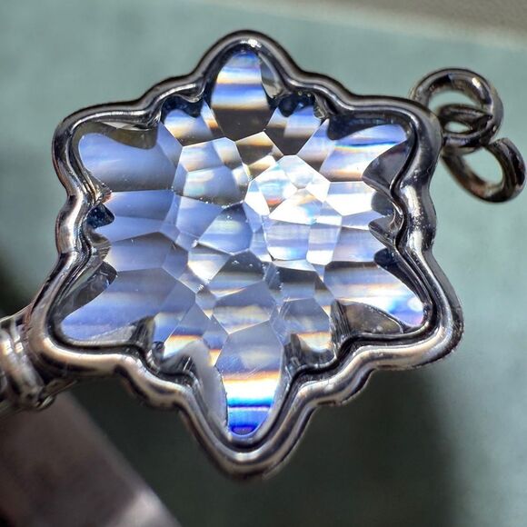 Crystal Star Key Pendant Charm Silver Tone Necklace Accessory - Picture 13 of 17